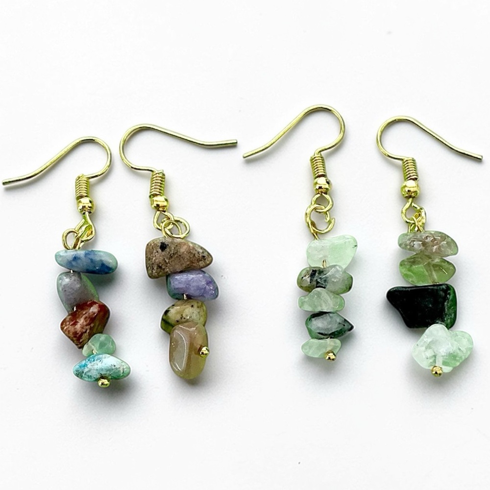 🆕 2 Pairs KIDS Gemstone Earrings-Small